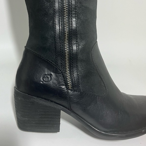 Born Uchee Black Leather Suede Tall Boot 7.5M - Picture 10 of 11